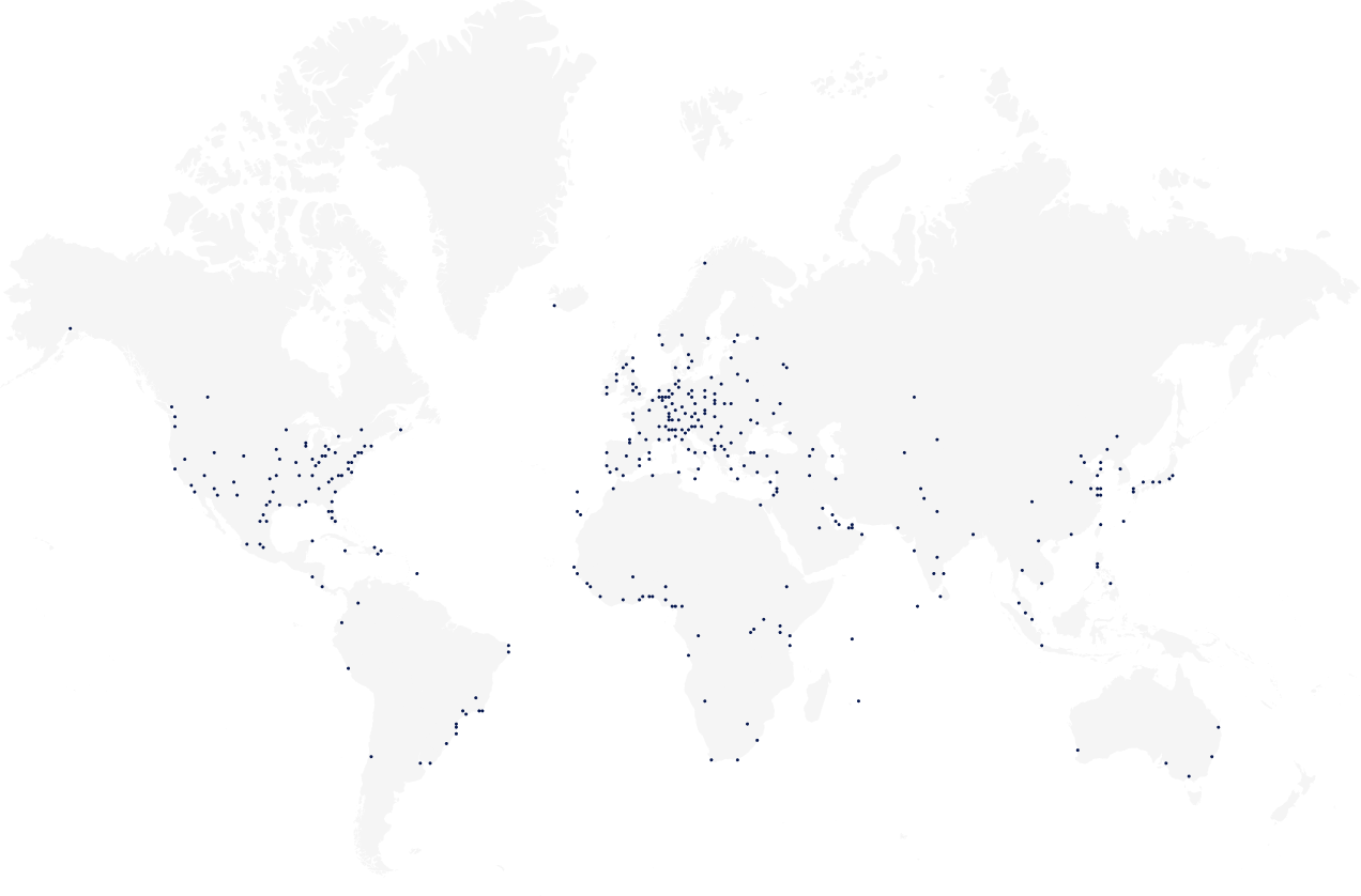 Global station network map