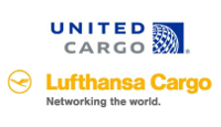 Logos of United Cargo and Lufthansa Cargo